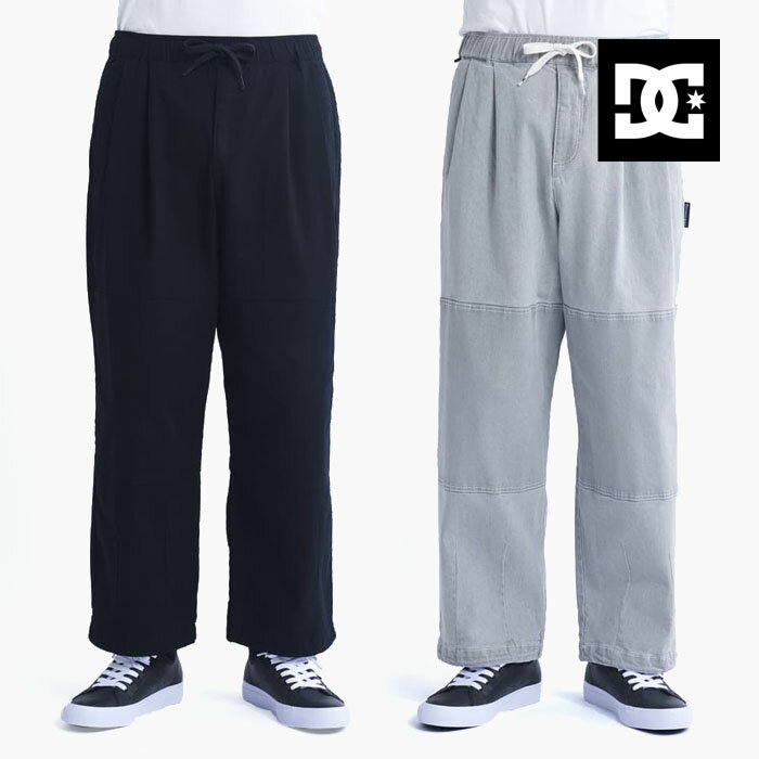 【DC ワイドパンツ】DC 23 SUPER WIDE DOUBLE KNEE PANT DPT231026[ディーシ－シューズ スーパー ワイド ダブルニー パンツ][黒 青 デニム DCシューズ メンズ スケートパンツ]