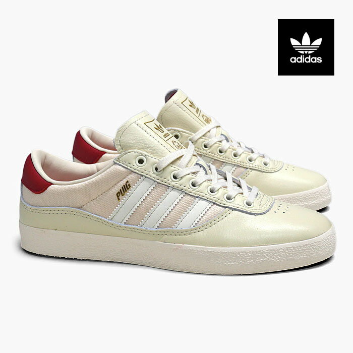 アディダス レザースニーカー メンズ ADIDAS SKATEBOARDING PUIG INDOOR GW3150[アディダス プイグ インドア][クリーム赤 スケートボードシューズ レザー メンズ]