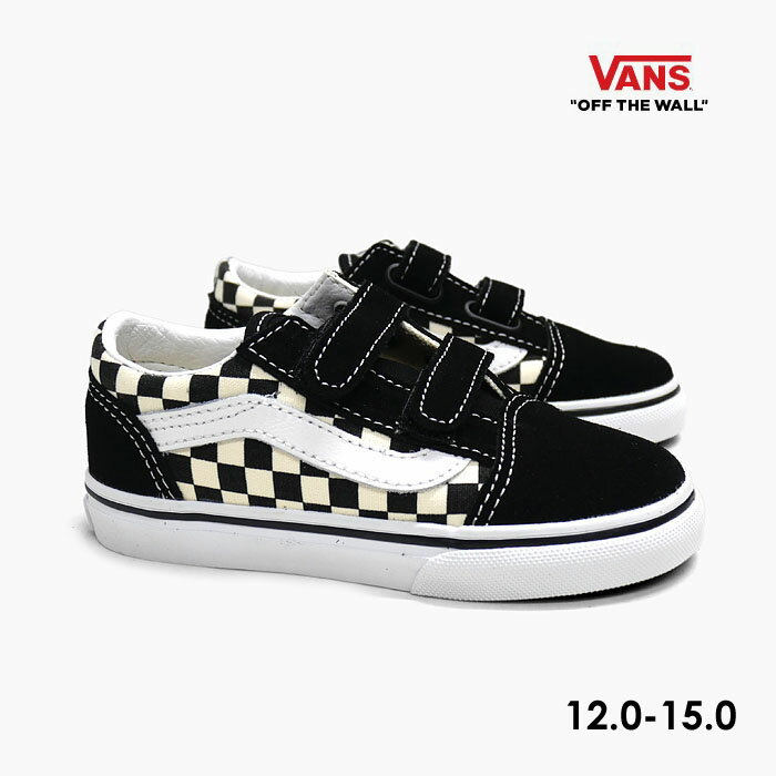 【毎日発送】バンズ オールドスクール ベルクロ ベビーシューズ VANS OLD SKOOL V TD VN0A38JNP0S ヴァンズ スニーカー キッズ US企画 黒白 チェック スエード キャンバス 子供靴