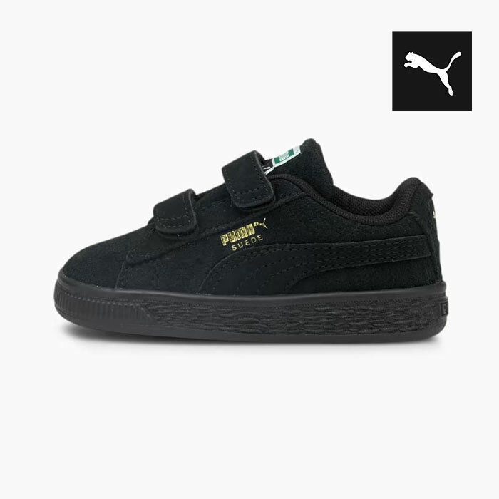 プーマ ベビー スニーカー スウェード クラシック ベルクロ PUMA SUEDE CLASSIC XXI V INFANT 380564-04 オールブラック スエード ガールズ ボーイズ キッズ 黒