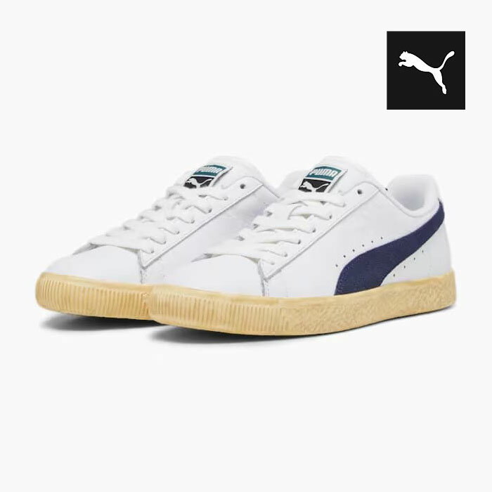 プーマ レザースニーカー メンズ プーマ クライド ヴィンテージ PUMA CLYDE VINTAGE 394687-01 メンズ スニーカー 白 ネイビー レザー 復刻