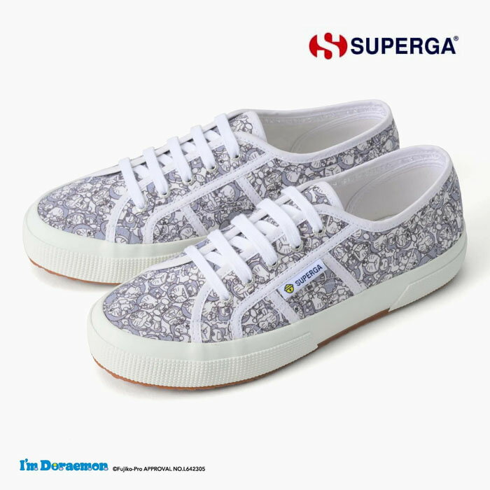 スペルガ スニーカー メンズ スペルガ ドラえもん コラボ 2750 スニーカー SUPERGA 2750 I'M DORAEMON 3A4138FW A00 メンズ レディース 白 グレー ユニセックス キャンバス