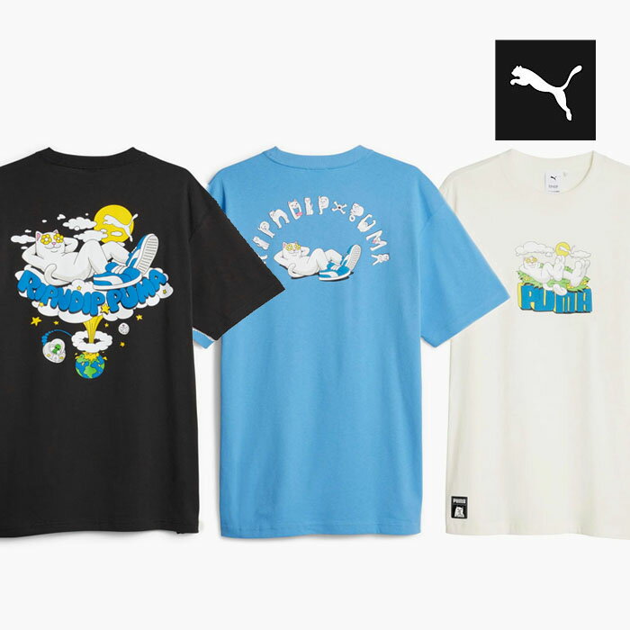 リップンディップ プーマ Tシャツ PUMA RIPNDIP GRAPHIC TEE 622196 メンズ レディース 黒 白 水色 半袖 スケートボード 猫 ストリートブランド