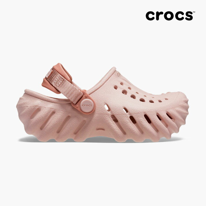 【毎日発送】クロックス サンダル ベビー エコークロッグ CROCS TODDLER ECHO CLOG PINK CLAY 208191 6TY ピンクベージュ トドラー サポ 軽量 赤ちゃん 靴