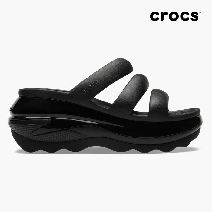 クロックス レディース 厚底 サンダル メガクラッシュ トリプル ストラップ CROCS MEGA CRASH TRIPLE STRAP BLACK 209842 001 黒