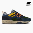 カルフ メンズ スニーカー フュージョン2.0 KARHU FUSION 2.0 KH804156 ネイビー 緑 ローカット スエード レザー 撥水ナイロン