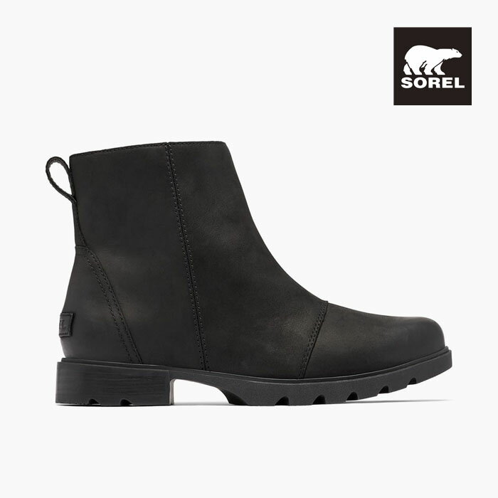 ソレル ジップ ブーツ レディース SOREL EMELIE III ZIP WP NL5019 010 防水 ミディブーツ ミドル 黒 レザー