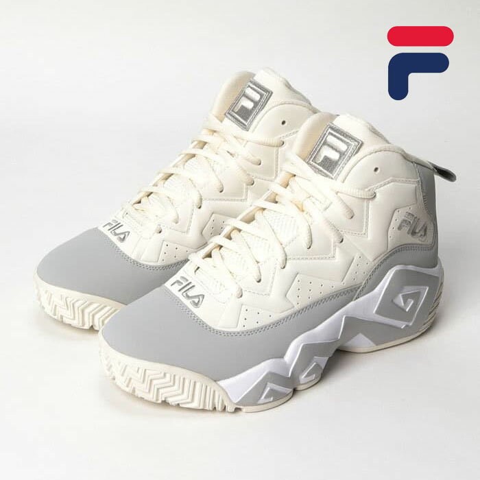 【毎日発送】フィラ スニーカー メンズ レディース FILA MB USS24022 101 NBA バスケットボールシューズ シグネチャーモデル グレー ベージュ 厚底 靴