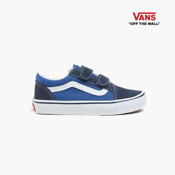 【毎日発送】バンズ オールドスクール キッズ スニーカー ベルクロ VANS OLD SKOOL V K VN000VHENWD ヴァンズ ネイビー 紺 US企画 スエード キャンバス 紐無し スケシュー