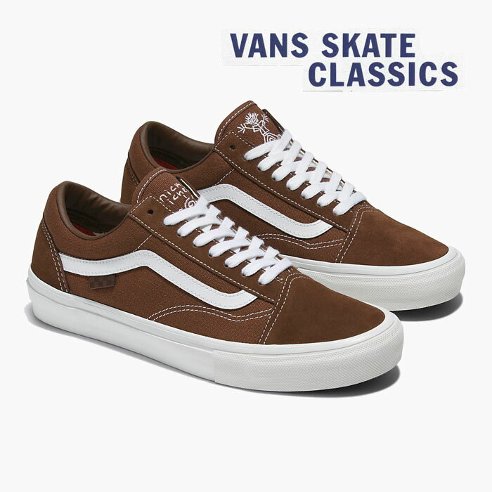 バンズ スケート オールドスクール VANS SKATE OLD SKOOL VN0A5FCBNWH ヴァンズ スケシュー スニーカー メンズ レディース スエード 茶色 白 NICK MICHEL PRO US企画 SKATEBOARDING