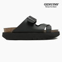 ジェニュインズ レディース サンダル GENUINS CORINA ヴィーガンレザー 黒 ストラップ 厚底 コルク スペイン製 104818JT BLK