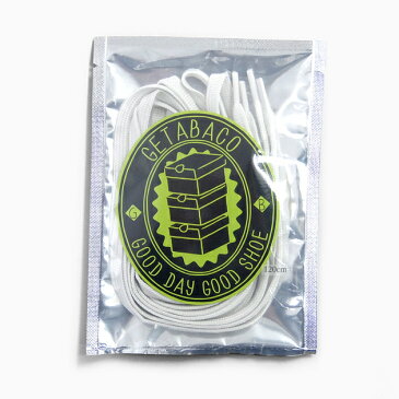 GETABACO 光る 靴ひも G.I.D FLAT LACES 120cm ゲタバコ フラットレース リフレクト シューレース グレー ホワイト 白 蓄光 日本ブランド 平紐 くつひも 靴 紐 ヒモ ひも シューズ レース スニーカー 下駄箱 リフレクター 反射