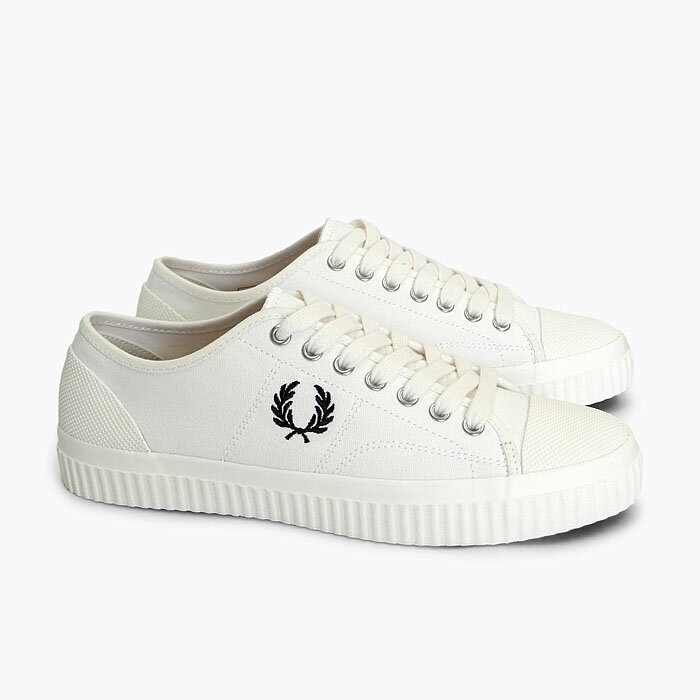 FRED PERRY HUGHES LOW CVS B8108 760[フレッドペリー ヒューズ ロー キヤンバス][メンズ/スニーカー/カジュアル/ロゴ/オフホワイト/2021春夏]