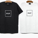 【40%OFF】【並行輸入品】HUF ハフ Tシャツ ESSENTIALS BOX LOGO S/S TEE ハフ 半袖 Tシャツ 黒/白 ロゴ プリント