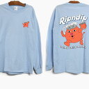 RIPNDIP DRINK ME LS TEE RND4958 リップンディップ ドリンクミー 長袖 Tシャツ メンズ/ティーシャツ/水色/ロゴ/2021春夏