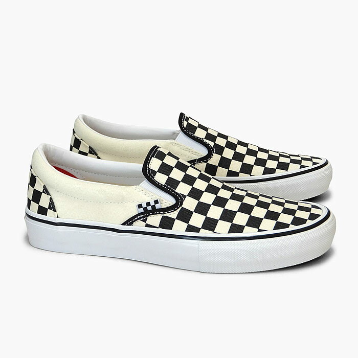 【5%OFF】VANS SKATE SLIP-ON VN0A5FCAAUH[バンズ スケートスリッポン][レディース/ヴァンズ/スニーカー/SKATEBOARDING/スケシュ−/スリッポン/チェック/黒白/キャンバス/プロ/PRO/USA企画]