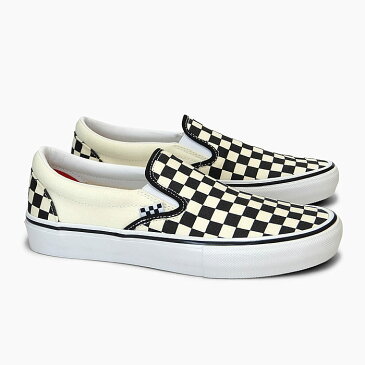 【5%OFF】VANS SKATE SLIP-ON VN0A5FCAAUH[バンズ スケートスリッポン][レディース/ヴァンズ/スニーカー/SKATEBOARDING/スケシュ−/スリッポン/チェック/黒白/キャンバス/プロ/PRO/USA企画]