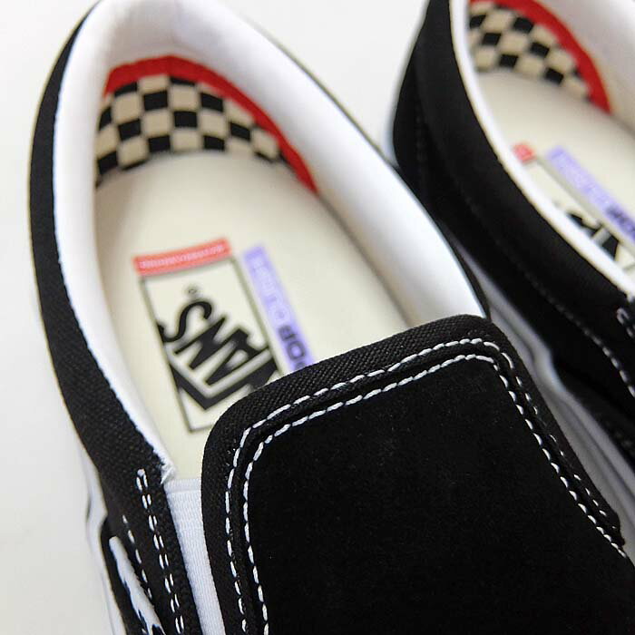 【5%OFF】VANS SKATE SLIP-ON VN0A5FCAY28[バンズ スケートスリッポン][メンズ/ヴァンズ/スニーカー/SKATEBOARDING/スケシュ−/スリッポン/黒白/スエード/キャンバス/プロ/PRO/USA企画]