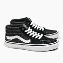 VANS SKATE GROSSO MID VN0A5FCG625[バンズ スケート グロッソ ミッド][ヴァンズ/メンズ/スニーカー/スエード/ヌバックレザー/スケボーシューズ/黒白/SKATEBOARDING]