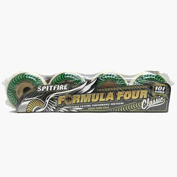 【5%OFF】SPITFIRE F4 101D CLASSIC 52mm スピットファイヤー フォーミュラフォー クラシック ウィール スケートボード スケボー パーク 白 緑