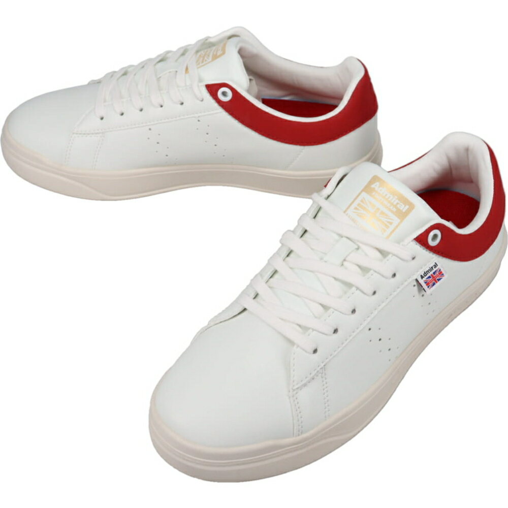 3月限定！最大全額ポイント還元※要エントリー 定番 アドミラル スポーツ Admiral SPORTS スニーカー ケンブリッジ CAMBRIDGE ホワイト/レッド AD828【GJOH】