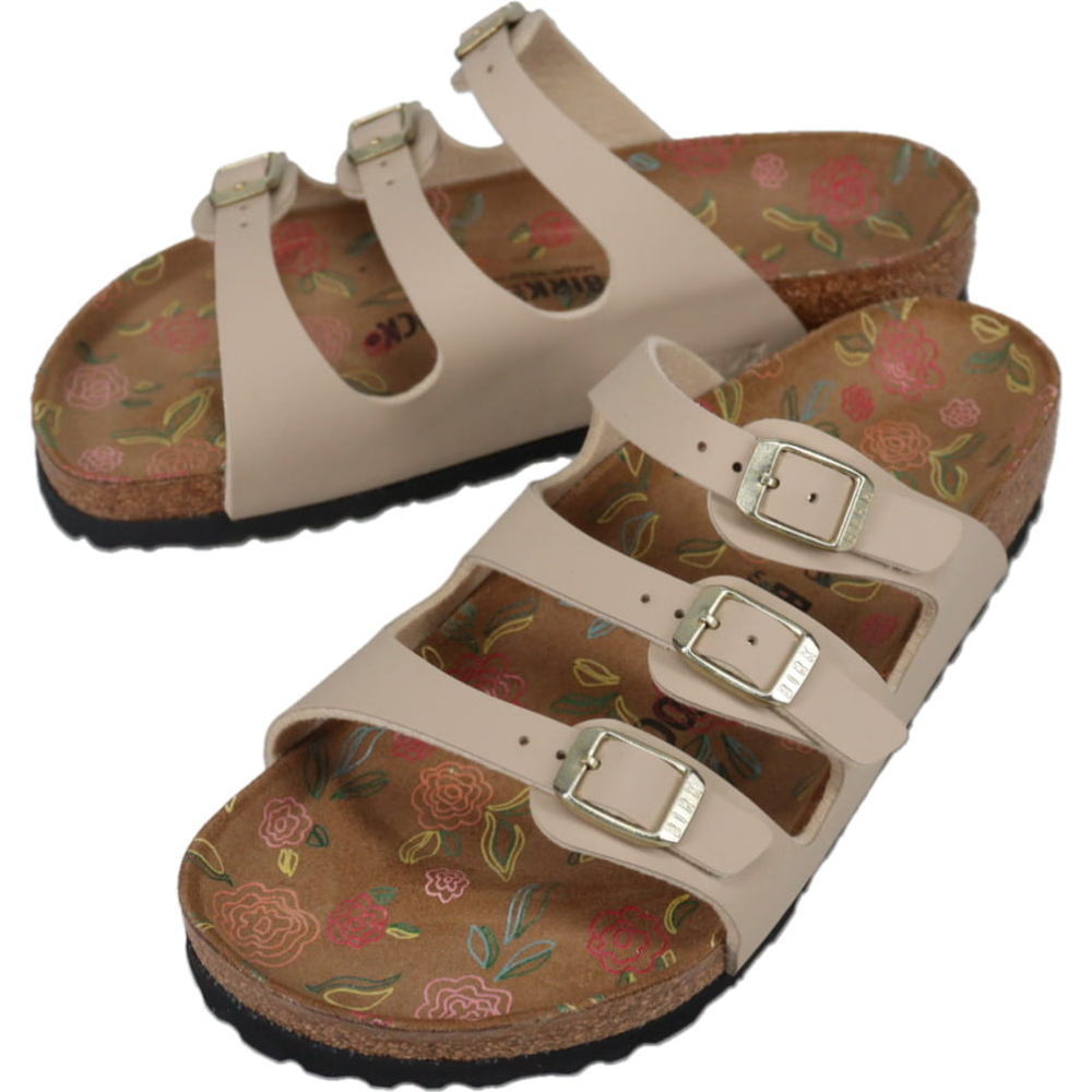 【商品説明】 　BIRKENSTOCK Floridaは、長時間立ち仕事をする方に最適なサンダルです。 　この3ストラップ サンダルは、優れたサポートと最高の快適さを提供します。 　このモデルは、フットベッドにフェミニンな花柄プリントが施されています。 　アッパーは、肌に優しく耐久性に優れた合成素材Birko-Florを使用し、本革と見間違えるほどの質感と色を誇る洗練されたヌバック調に仕上げています。 【ブランド】 　BIRKENSTOCK（ビルケンシュトック） 【モデル】 　Florida BS（フロリダ BS） 【素材】 　アッパー：Birko-Flor（合成皮革） 　ライニング：スエード 　フットベッド：コルク 　ソール：EVA 【足幅タイプ】 　レギュラー（一般的な足幅の方に適しております。） 【生産国】 　ドイツ 【サイズ感】 　スタッフW（普段スニーカーで24cmを着用） 　標準的なサイズ感なため、普段と同じサイズを選択します。 　（※足型やサイズ感には個人差がありますので参考程度にお考えください。） 　お買い物方法が分からない方はこちらをご覧下さい。 類似商品はこちら7月限定！最大全額ポイント還元※要エントリー 13,200円7月限定！最大全額ポイント還元※要エントリー 14,300円7月限定！最大全額ポイント還元※要エントリー 16,500円7月限定！最大全額ポイント還元※要エントリー 24,200円7月限定！最大全額ポイント還元※要エントリー 16,500円7月限定！最大全額ポイント還元※要エントリー 16,500円7月限定！最大全額ポイント還元※要エントリー 22,000円7月限定！最大全額ポイント還元※要エントリー 16,500円7月限定！最大全額ポイント還元※要エントリー 18,700円ショップトップ&nbsp;>&nbsp;カテゴリトップ&nbsp;>&nbsp;ブランド−B&nbsp;>&nbsp;BIRKENSTOCK ビルケンシュトック 【商品説明】 　BIRKENSTOCK Floridaは、長時間立ち仕事をする方に最適なサンダルです。 　この3ストラップ サンダルは、優れたサポートと最高の快適さを提供します。 　このモデルは、フットベッドにフェミニンな花柄プリントが施されています。 　アッパーは、肌に優しく耐久性に優れた合成素材Birko-Florを使用し、本革と見間違えるほどの質感と色を誇る洗練されたヌバック調に仕上げています。 【ブランド】 　BIRKENSTOCK（ビルケンシュトック） 【モデル】 　Florida BS（フロリダ BS） 【素材】 　アッパー：Birko-Flor（合成皮革） 　ライニング：スエード 　フットベッド：コルク 　ソール：EVA 【足幅タイプ】 　レギュラー（一般的な足幅の方に適しております。） 【生産国】 　ドイツ 【サイズ感】 　スタッフW（普段スニーカーで24cmを着用） 　標準的なサイズ感なため、普段と同じサイズを選択します。 　（※足型やサイズ感には個人差がありますので参考程度にお考えください。）