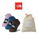 ［返品・交換不可］子供 ノースフェイス THE NORTH FACE 靴下 3足セット ベビー オーガニック 3P Baby Organic 3P ニュートープグリーン/スモーキーグレープ NNB82090 NS［C］