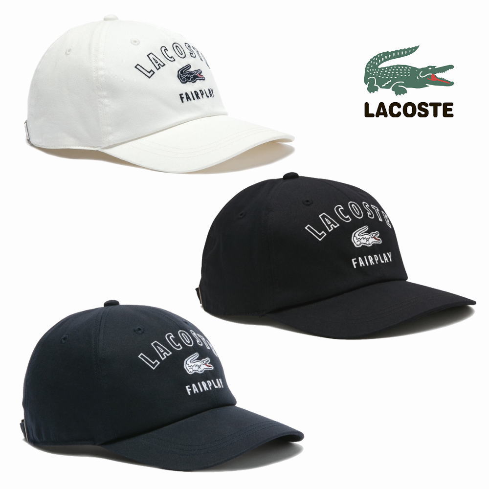 楽天すにーかー倉庫【最大100％ポイントバック 6/1-6/30限定※要エントリー】ラコステ LACOSTE 帽子 FAIRPLAY CAP RK3502J-99 001（ホワイト） 011（ブラック） 013（ネイビー）【GIOM】