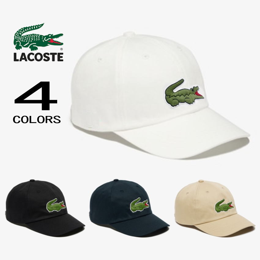 ラコステ ラコステ LACOSTE メンズ 帽子 オーバーサイズワニロゴステッチキャップ RK009J-99 001（ホワイト） 031（ブラック） 166（ネイビー） 02S（ベージュ） 【GHFF】