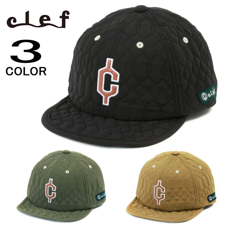 【最大100%ポイントバック 5/1-5/31限定※要エントリー】Clef クレ 帽子 キャップ QUILTING B.CAP キルティング ビー キャップ RB7005 ブラック オリーブ ベージュ メンズ レディース ［CP］【GIFO】