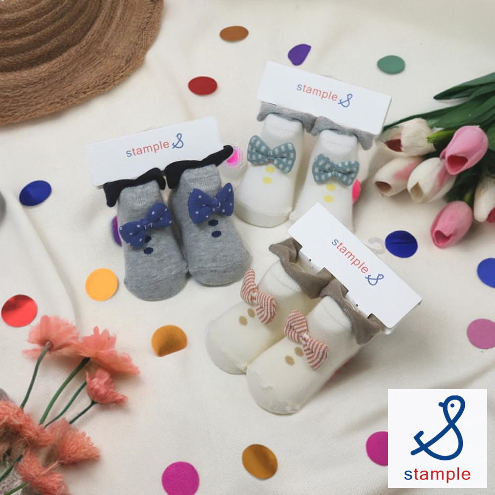 子供 スタンプル stample 靴下 蝶ネクタイ カップ入り ベビー ソックス 73148 03(アイボリー) 30(ブラウン) 50(ネイビー)【GJOG】