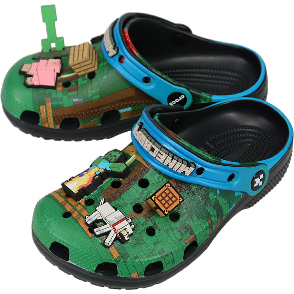 【最大100%ポイントバック※要エントリー】クロックス crocs サンダル マインクラフト クラシック クロッグ MINECRAFT CLS CLG K マルチ 210830-90H 18〜21cm 子供【GJON】