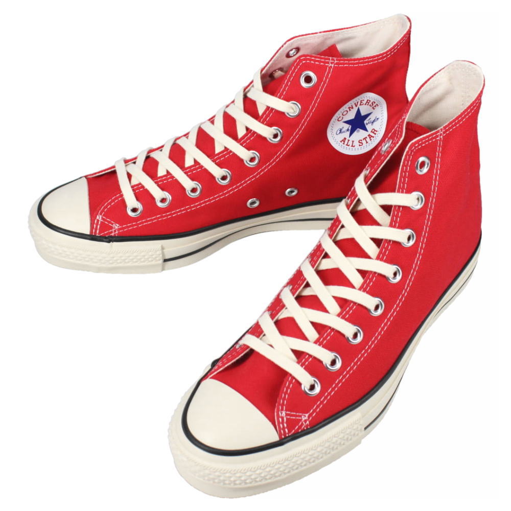 楽天すにーかー倉庫コンバース CONVERSE スニーカー キャンバス オールスター ジャパン ハイ CANVAS ALL STAR J HI レッド RED 日本製 【GHFO】