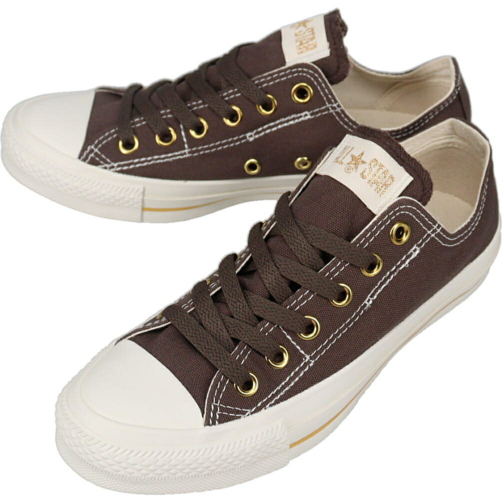 コンバース CONVERSE スニーカー オールスター ゴールドストライプ スリップ OX ALL STAR GOLDSTRIPE SLIP OX ダークブラウン DRK.BRW 1SE863 31316642【GJFF】