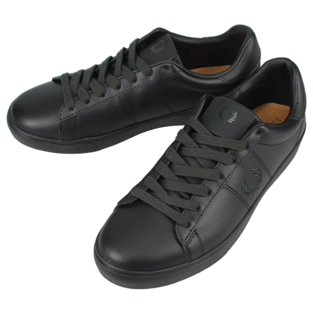 フレッドペリー レザースニーカー メンズ フレッドペリー FRED PERRY スニーカー スペンサー レザー SPENCER LEATHER ブラック/ナイト B4334 T78【GHOH】