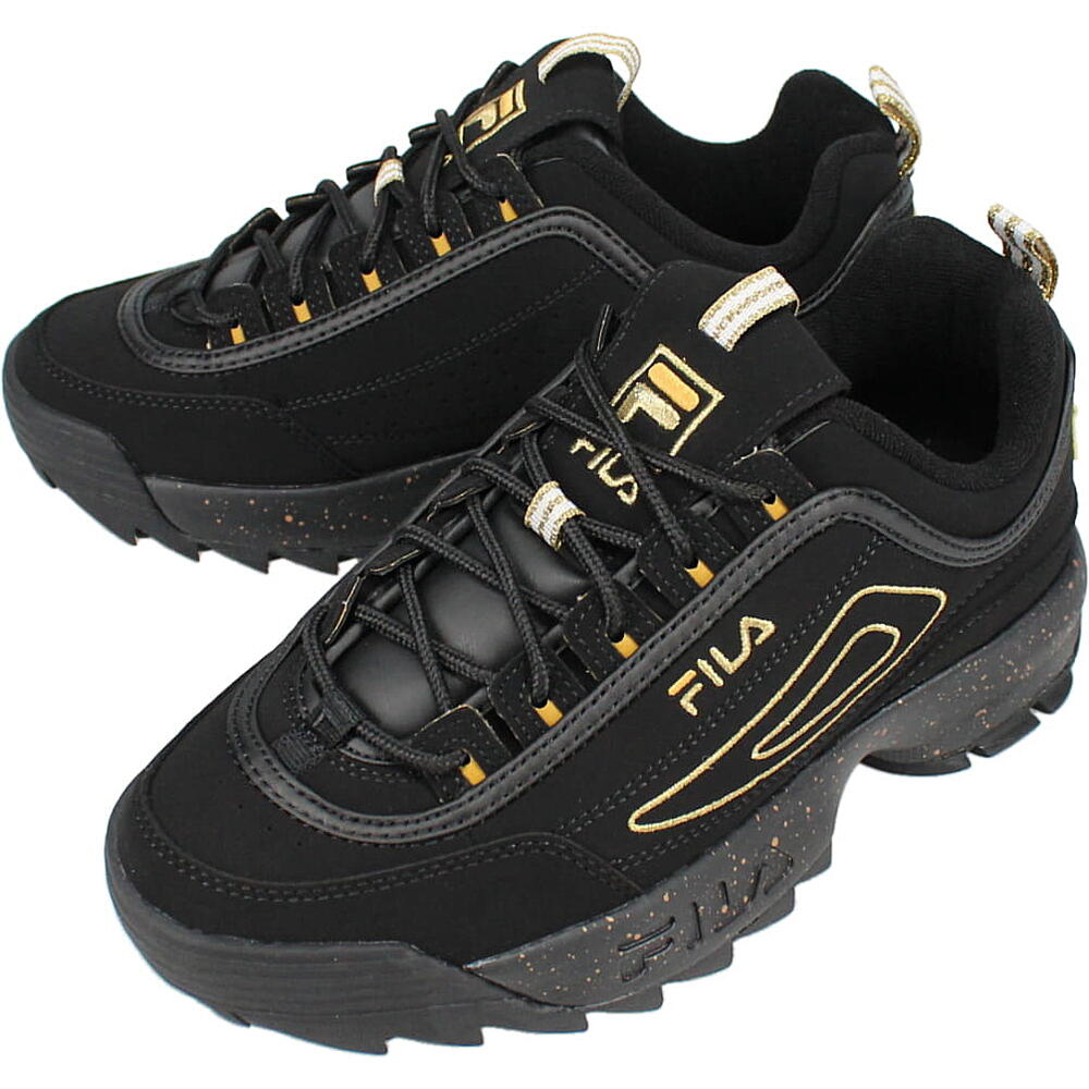 フィラ FILA スニーカー ディスラプター 2 スプラッシュ Disruptor 2 Splash ブラック/イエロー USS23009 035 厚底 【GHOH】