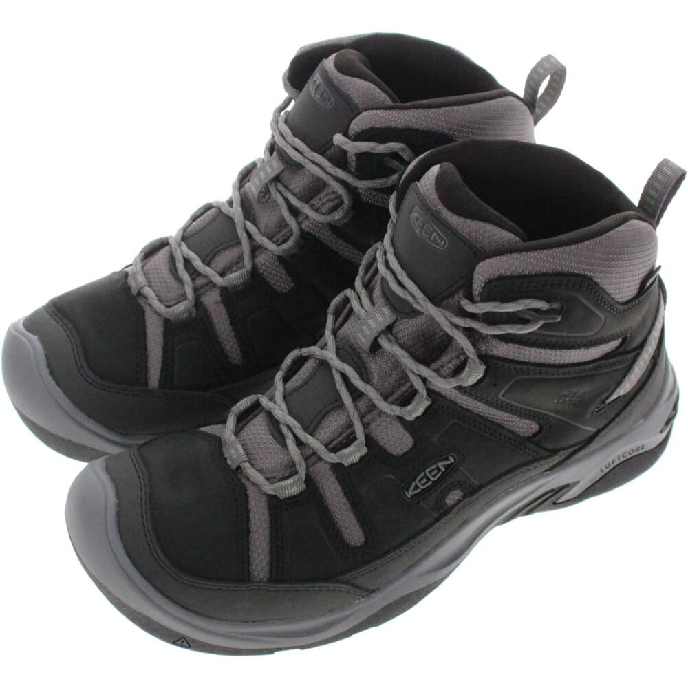 【最大100%ポイントバック※要エントリー】定番 キーン KEEN ハイキングシューズ サーカディア ミッド ウォータープルーフ CIRCADIA MID WP ブラック/スティールグレー Black/Steel Grey 1026768 防水 【GGOM】