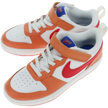 子供 ナイキ NIKE スニーカー コート バーロウ ロー 2 PSV COURT BOROUGH LOW 2 PSV セイル/ユニバーシティレッド-ホットカレー BQ5451 119 【GGOM】