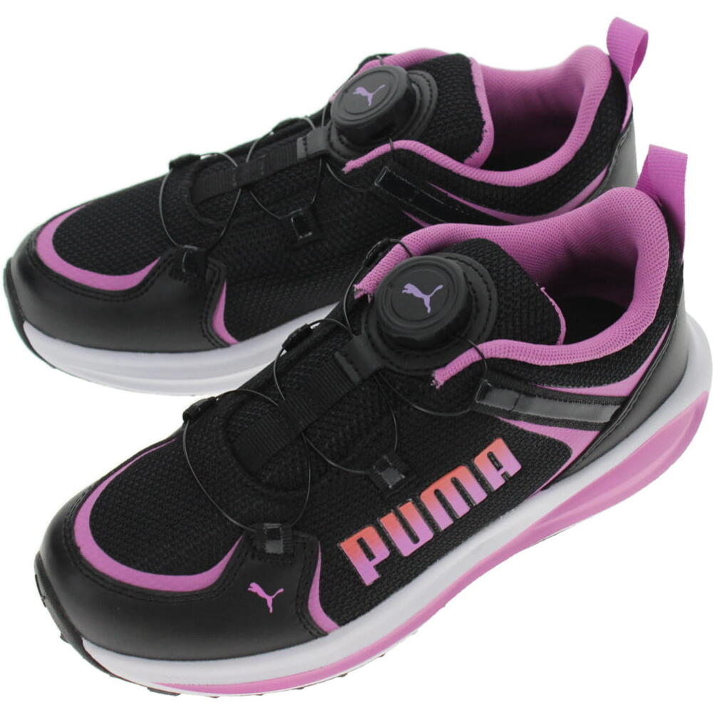 子供 プーマ PUMA スニーカー キッズ トゥウィッチ ランナー ディスク スニーカー 377358-03 Puma Black-Mauve Pop-Salmon 17-21cm