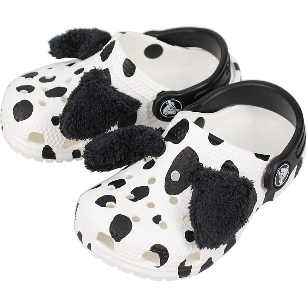 楽天すにーかー倉庫子供 クロックス crocs サンダル クラシック アイアム ダルメシアン クロッグ CLASSIC I AM DALMATIAN CLOG T ホワイト/ブラック 209075 103 12～17.5cm【GHOK】