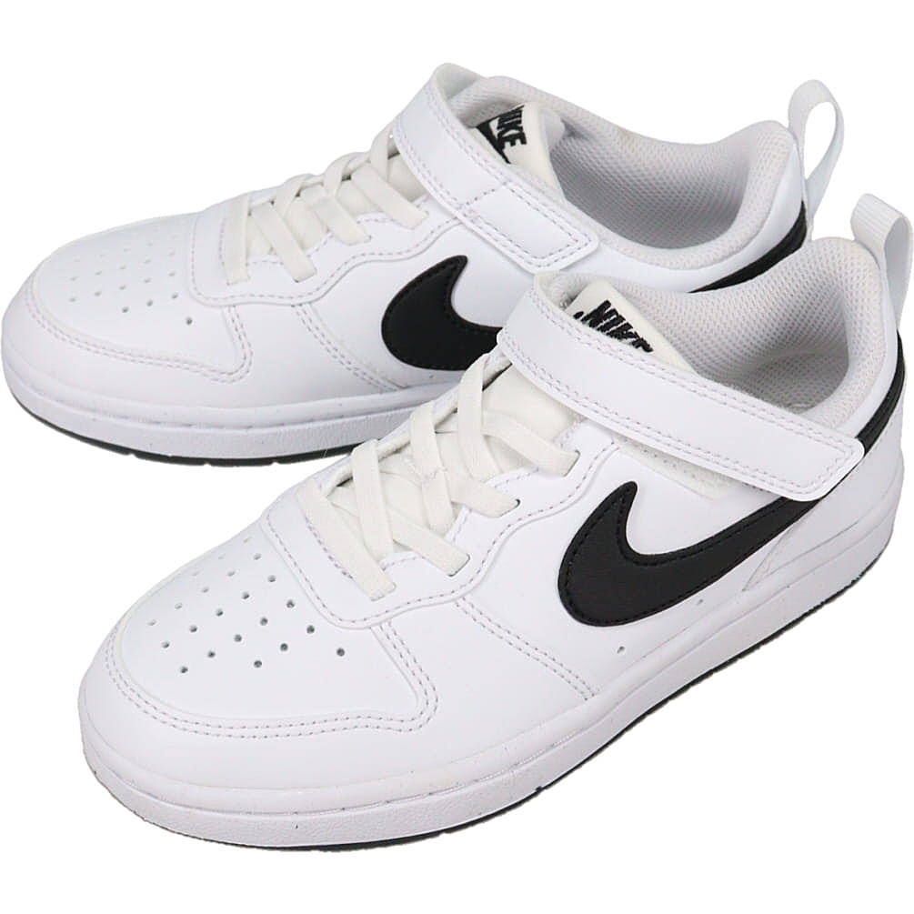 子供 ナイキ NIKE スニーカー ナイキ コート ボロー LOW リクラフト ホワイト/ブラック DV5457 104【GIOM】