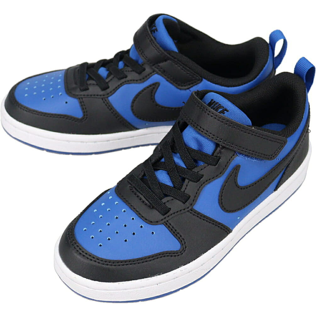 子供 ナイキ NIKE スニーカー コート ボロー LOW リクラフト PS ゲームロイヤル/ブラック-ホワイト HM6298 480【GJOI】