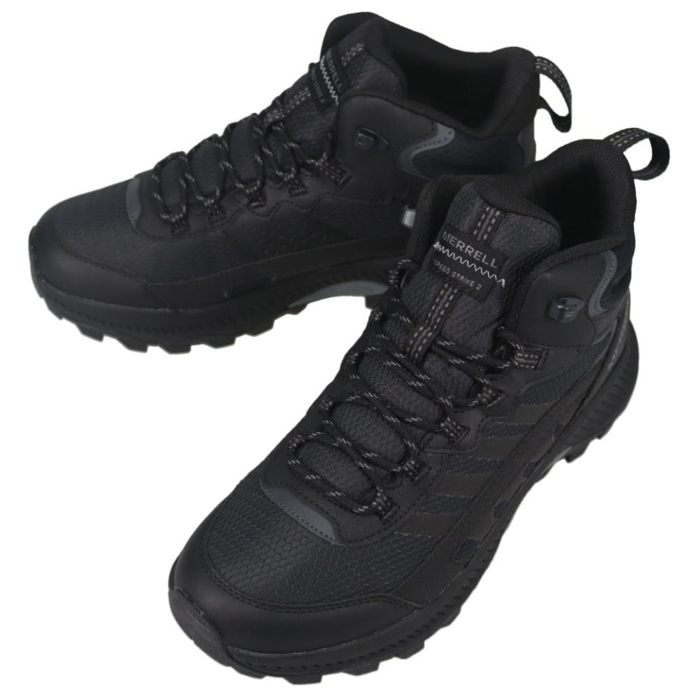 メレル MERRELL スニーカー SPEED STRIKE 2 MID WPスピード ストライク 2 ミッド ウォータープルーフ メンズ ブラック BLACK J037833 【GION】