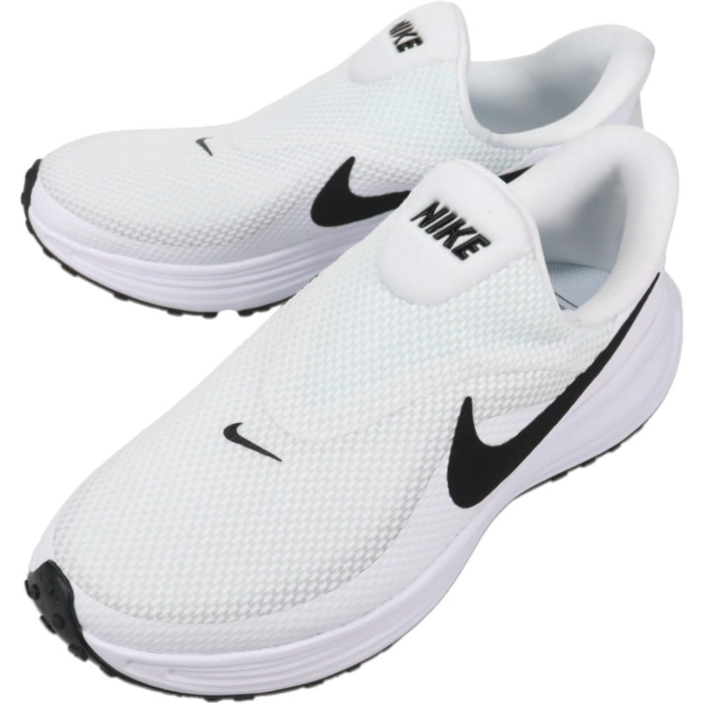 Rakuten - 6月限定！最大全額ポイント還元※要エントリー ナイキ NIKE スニーカー ナイキ レボリューション 8 イージーオン NIKE REVOLUTION 8 EASYON ホワイト/ブラックウルフグレー/バランスグリスルー/ノアール HQ2414 100【GKOF】