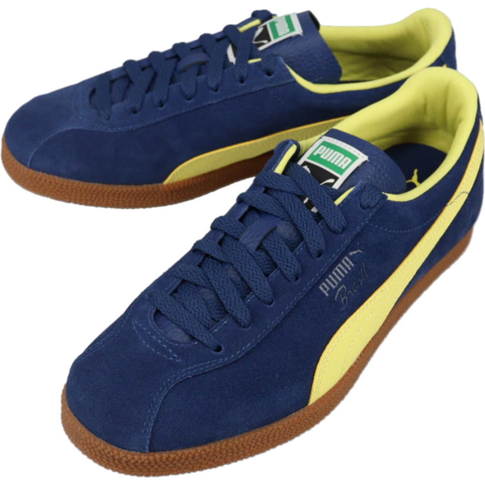 4月限定！最大全額ポイント還元※要エントリー プーマ PUMA スニーカー ブラジル レザー Brasil LTH ブルージュエル/レモンメレンゲ 403246 09【GKOI】