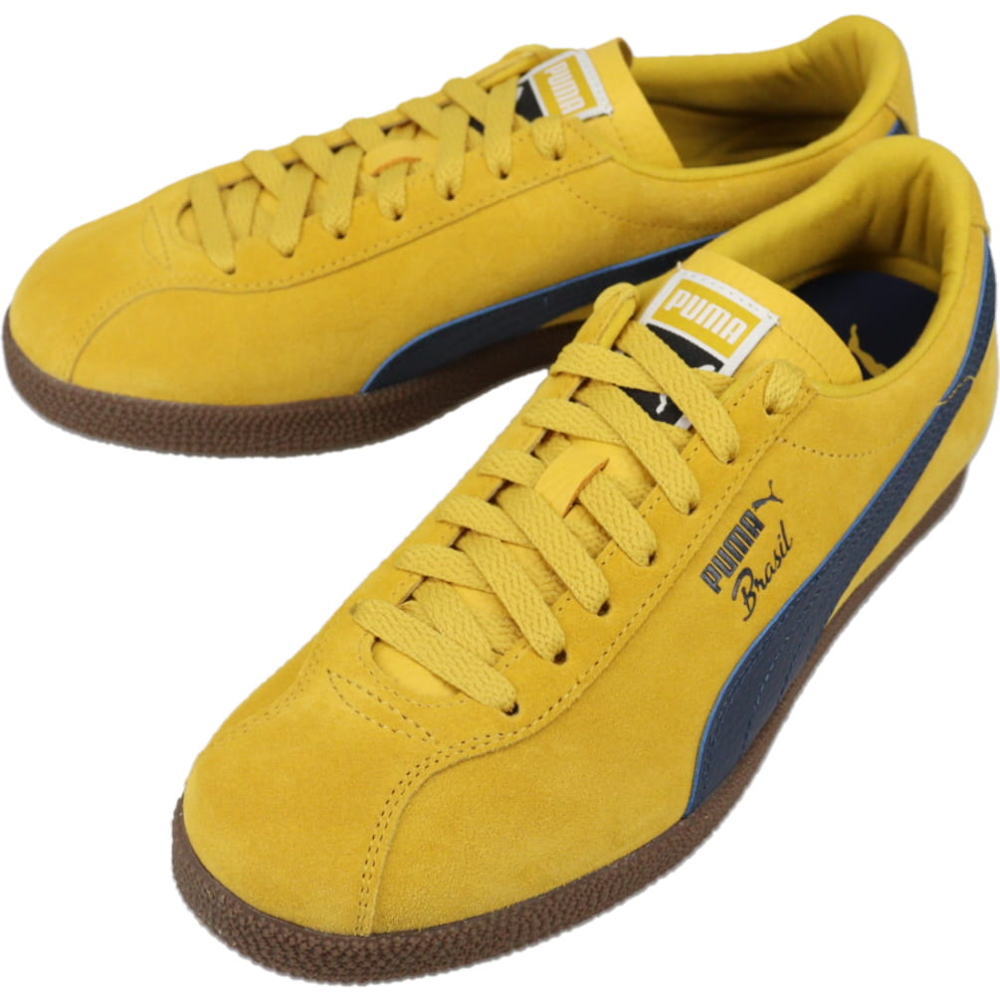 4月限定！最大全額ポイント還元※要エントリー プーマ PUMA スニーカー ブラジル レザー Brasil LTH レモンメレンゲ/プーマネイビー 403246 11【GKOI】