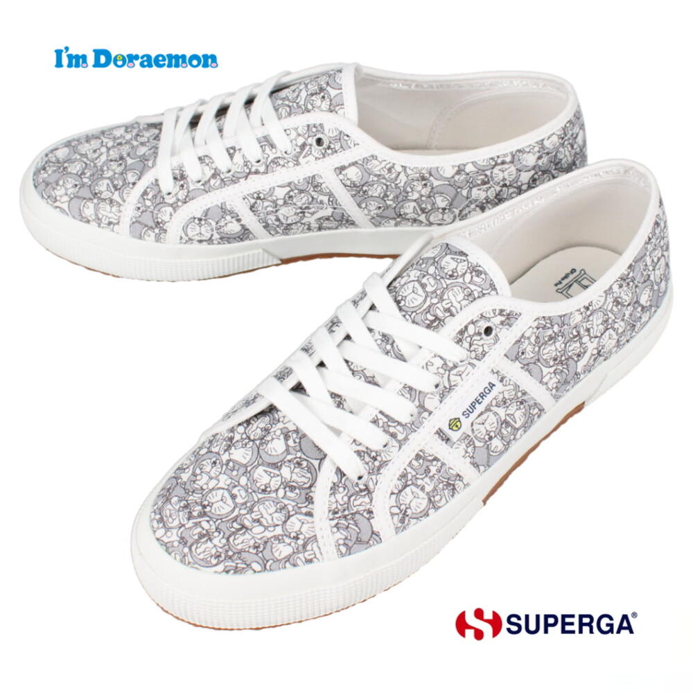 スペルガ スニーカー メンズ スペルガ SUPERGA スニーカー アイムドラえもん 2750 ドラえもん オーバーラッピング プリント ホワイト/グレードラえもんプリント 3A4138FW WHT A00 S4138FW A00【GHOM】