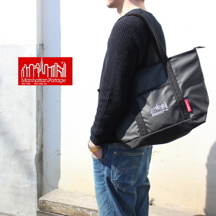 定番 マンハッタンポーテージ Manhattan Portage バッグ トート (MD) PVC ブラック/ホワイト 1306Z-P BLKWHT［BG］【FNOH】