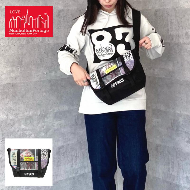 マンハッタンポーテージ Manhattan Portage ナイロン メッセンジャー バッグ JR(SM) ピーター サザーランド Nylon Messenger Bag JR(SM) Peter Sutherland ブラック 1605-JR-PS BLK【GHFF】