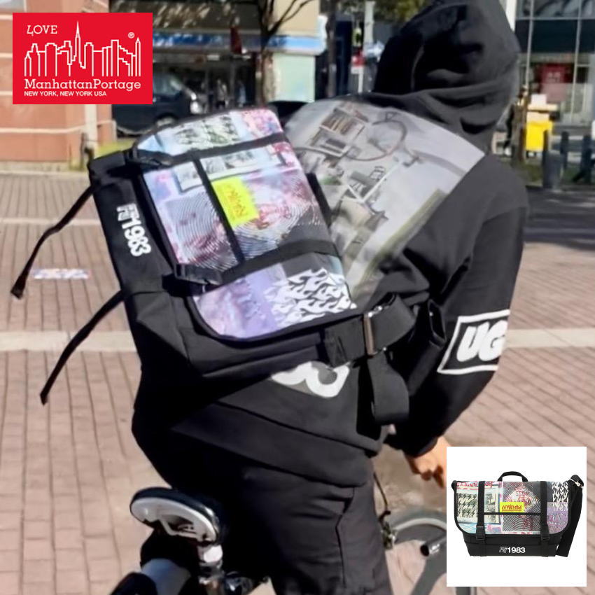 マンハッタンポーテージ Manhattan Portage ニューヨーク バイク メッセンジャー バッグ (MD) ピーター サザーランド NY Bike Messenger Bag(MD) Peter Sutherland ブラック 1615-PS BLK【GHFF】